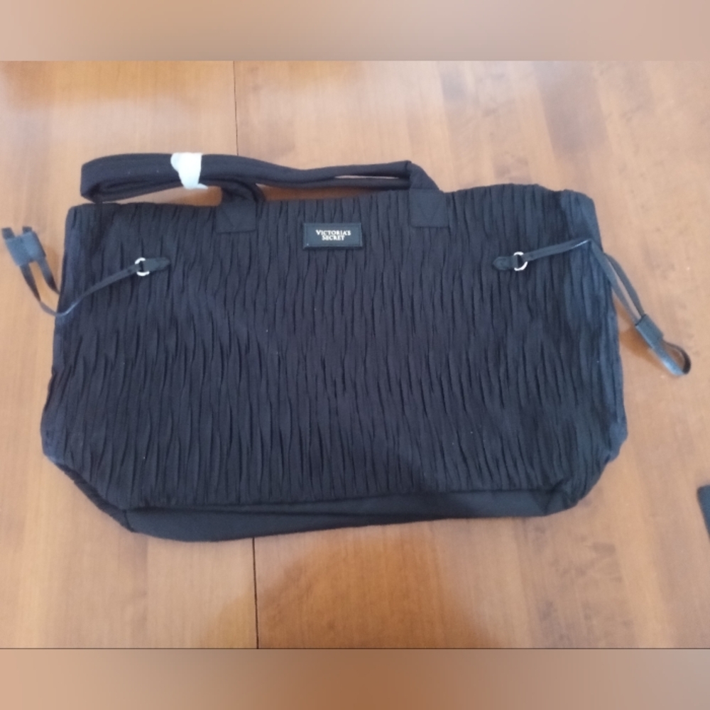 Victoria's Secret Elegant Black Textured Tote Bag